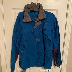 Retro Patagonia rain resistant blue ski pullover